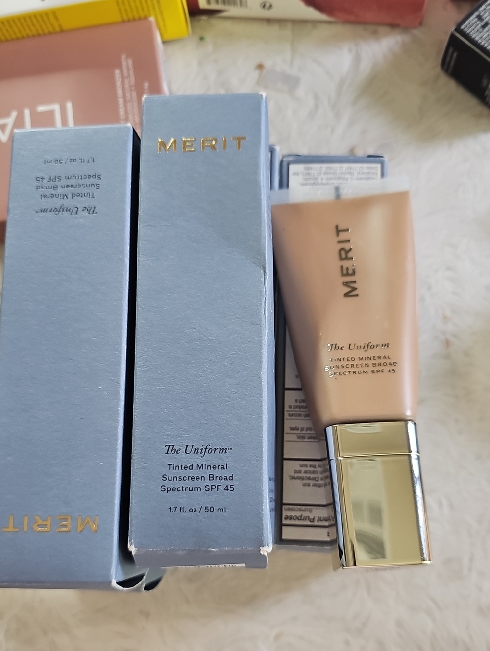 NEW Merit The Uniform Tinted Mineral Sunscreen Primer - Nude